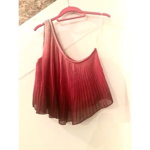 Ramy Brook 100% Silk Ombre Pleated Top
